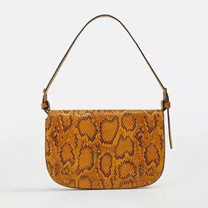 Mango Baguette Purse Snake-Effect